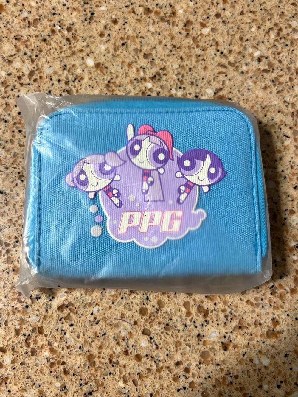 Vintage 2003 Powerpuff Girls Wallet Deadstock NWT PPG Blue Nylon Coin Purse
